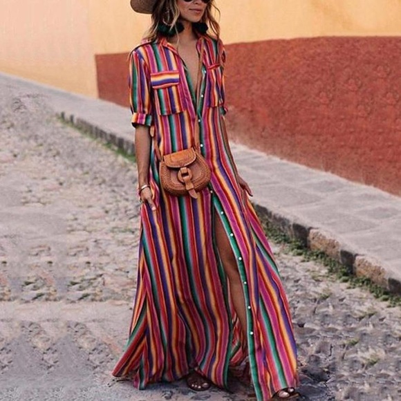 Dresses & Skirts - 🌈🌈Casual Summer Maxi Dress 🌈🌈